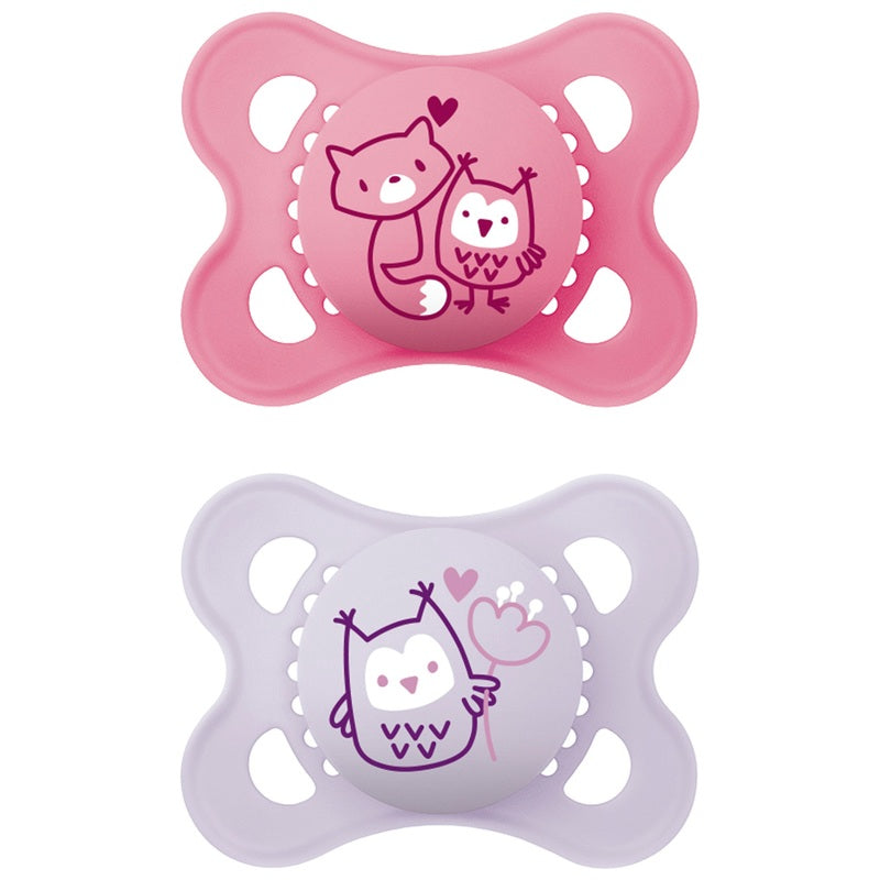 Mam 2 Months+ Original Dummies 2 Pack Pink