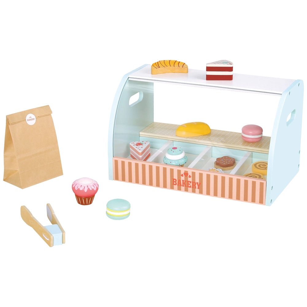 Wooden Table Top Bakery Shop With Accessories