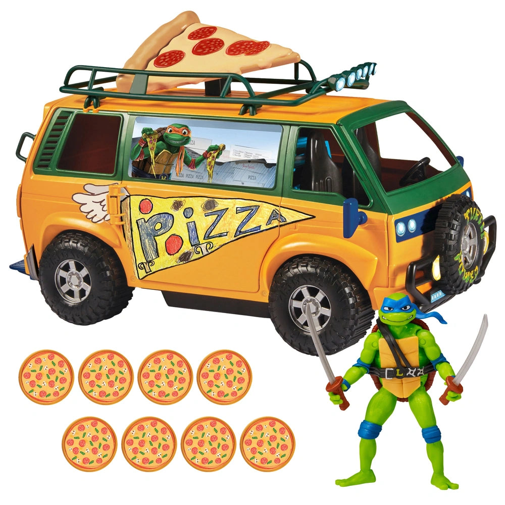 Teenage Mutant Ninja Turtles: Mutant Mayhem β Pizza Fire Van And Leonardo Action Figure