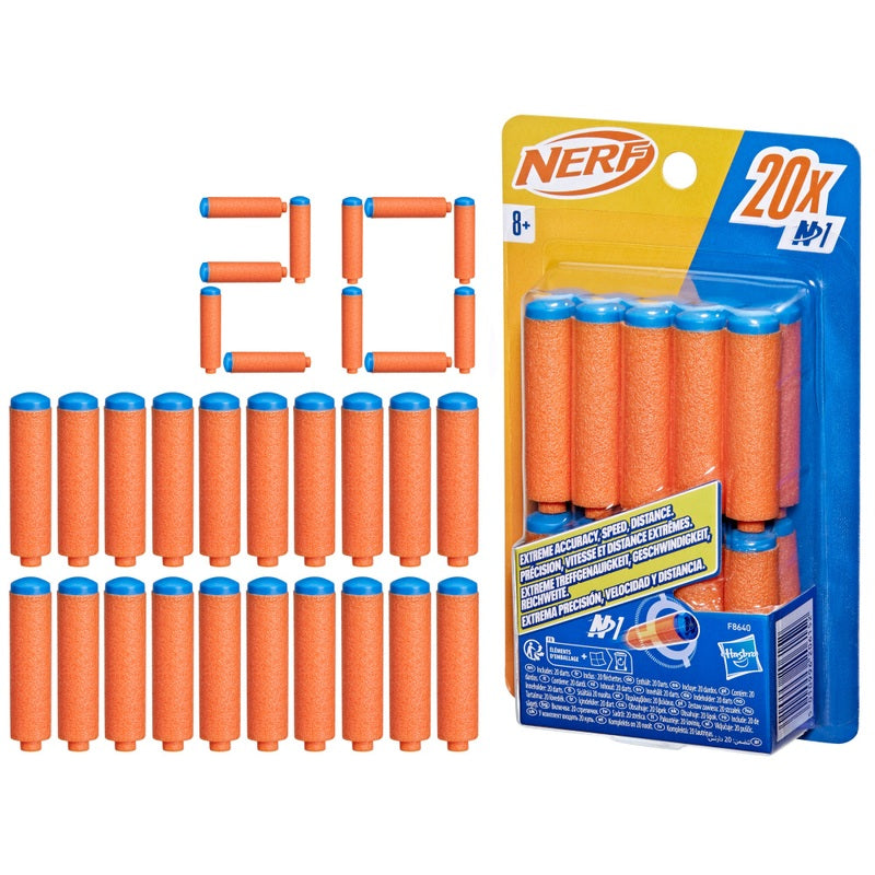 Nerf N Series N1 Darts, 20 Darts, Compatible Only With Nerf N Series Blasters