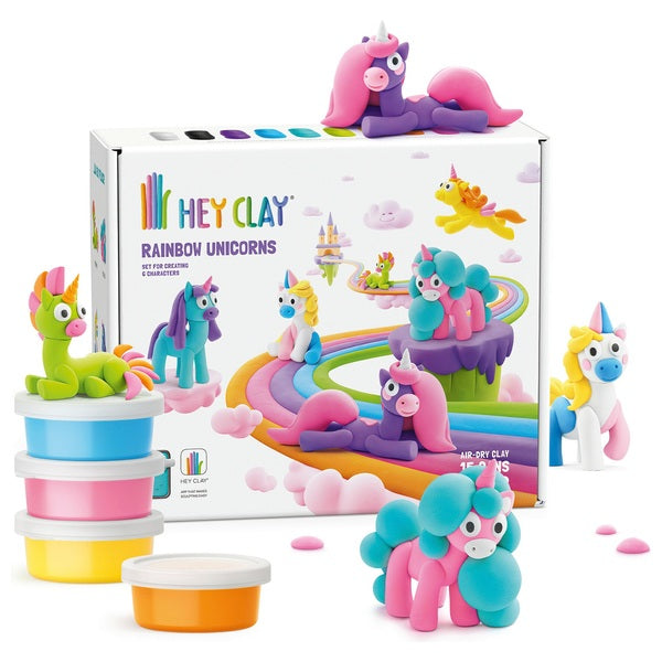 Hey Clay Rainbow Unicorns Set