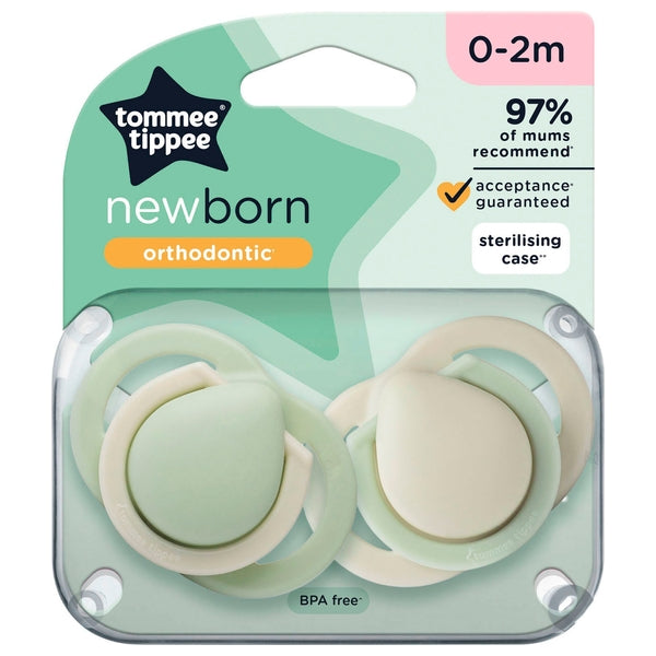 Tommee Tippee Newborn Orthodontic Soother Birth+ 2 Pack Assortment