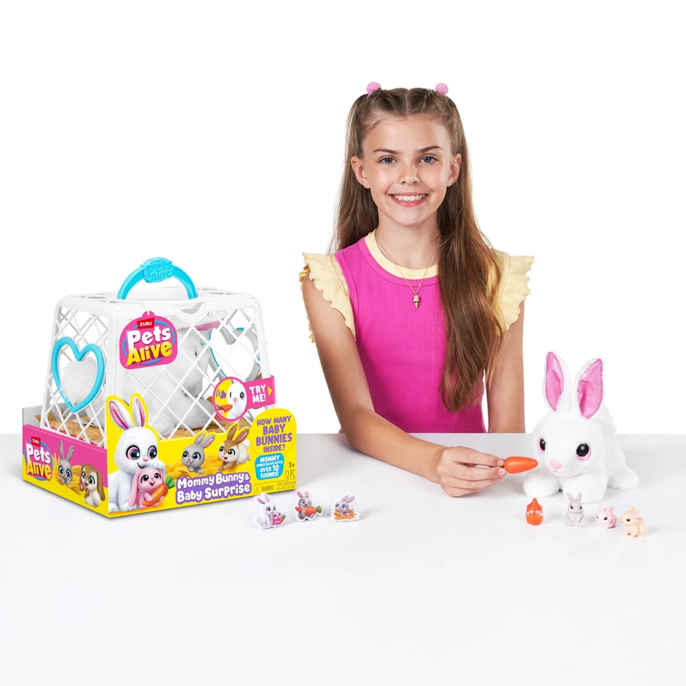 Pets Alive By Zuru Mommy Bunny & Baby Surprise Plush Set