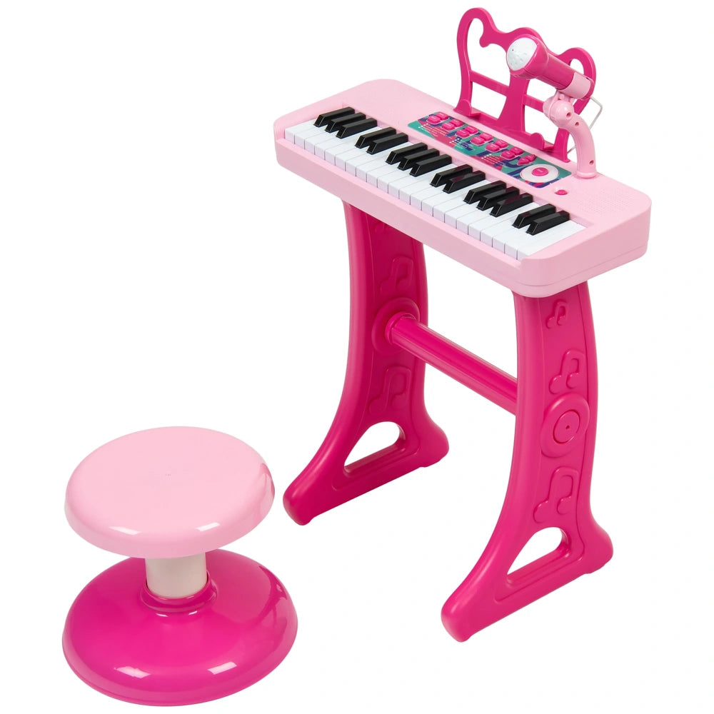 Big Steps Keyboard And Stool Pink