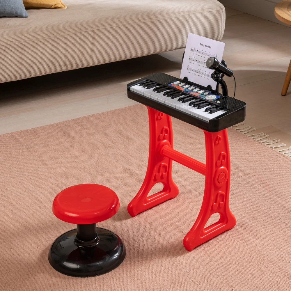 Big Steps Keyboard And Stool Black/Red