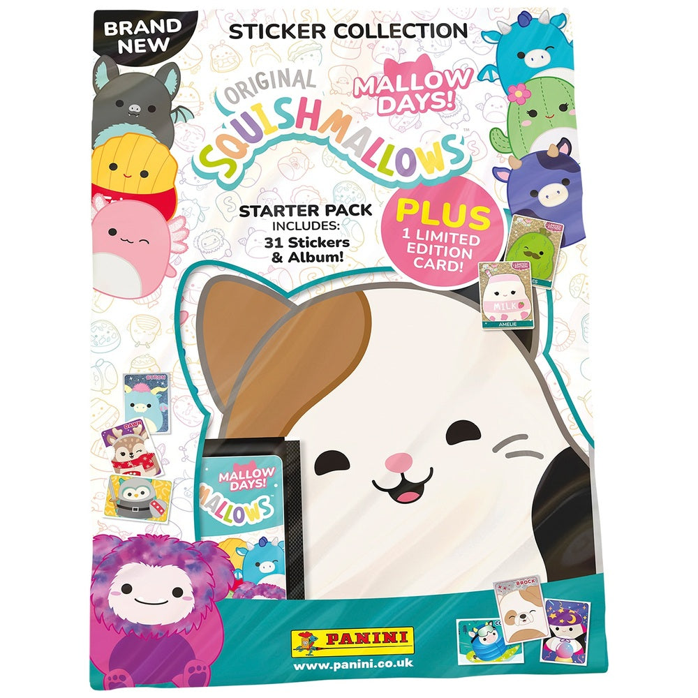 Original Squishmallows Malllow Days Sticker Collection Starter Pack With Sticker Album