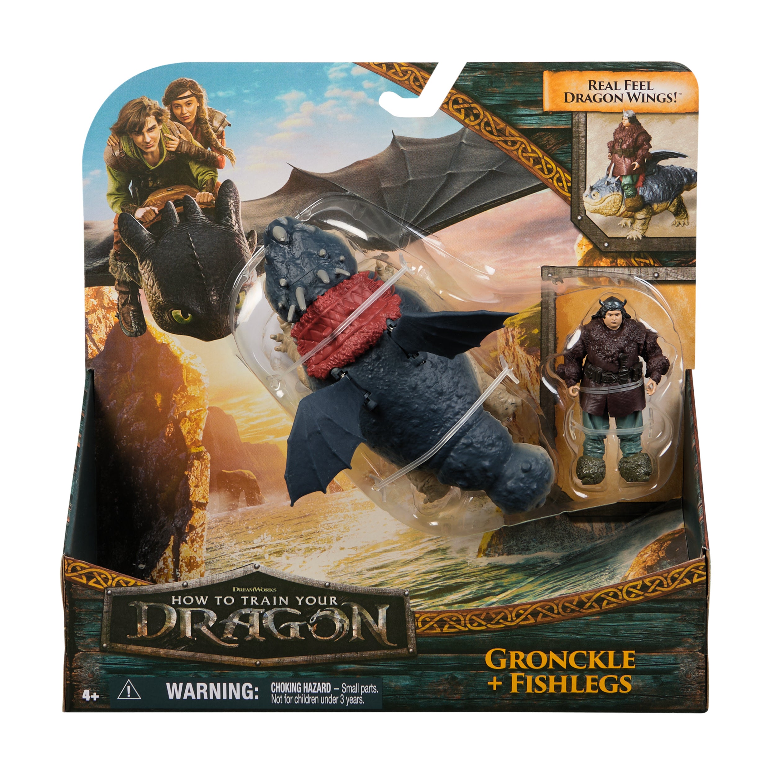 Dreamworks How To Train Your Dragon Action Figures Gronckle & Fishlegs 2 Pack
