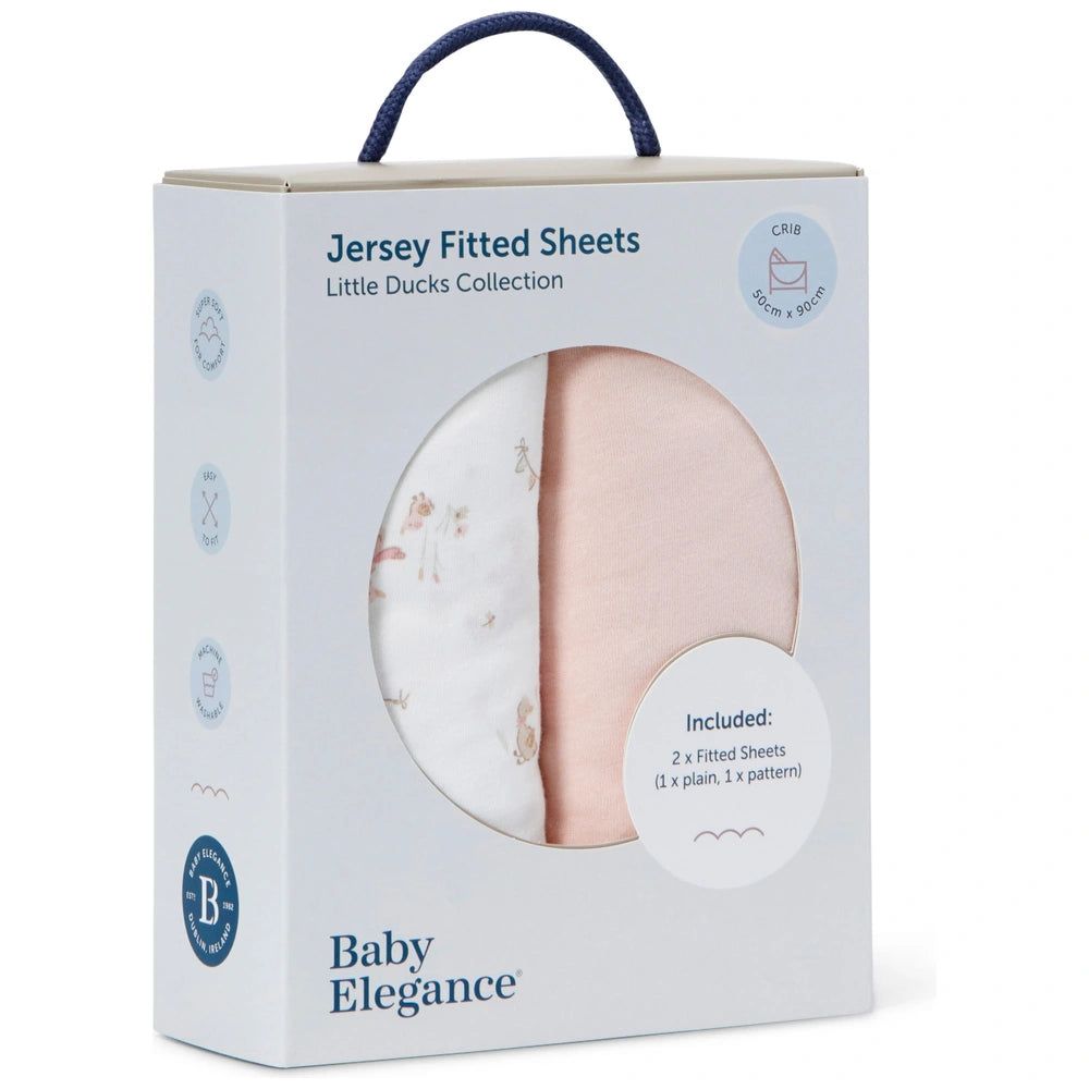 Baby Elegance Crib 2 Piece Fitted Sheets Set Little Ducks 95 X 50Cm