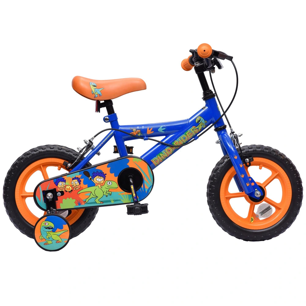 12 Inch Dinosaur Rider Bike Blue & Orange