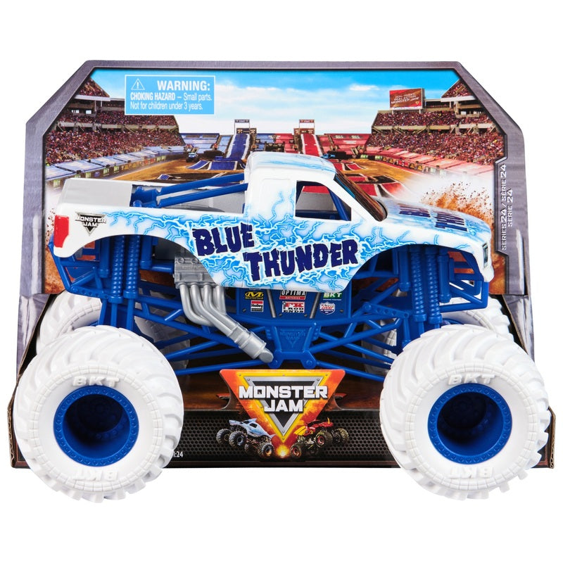 Monster Jam Monster Truck Diecast Blue Thunder White 1:24 Scale