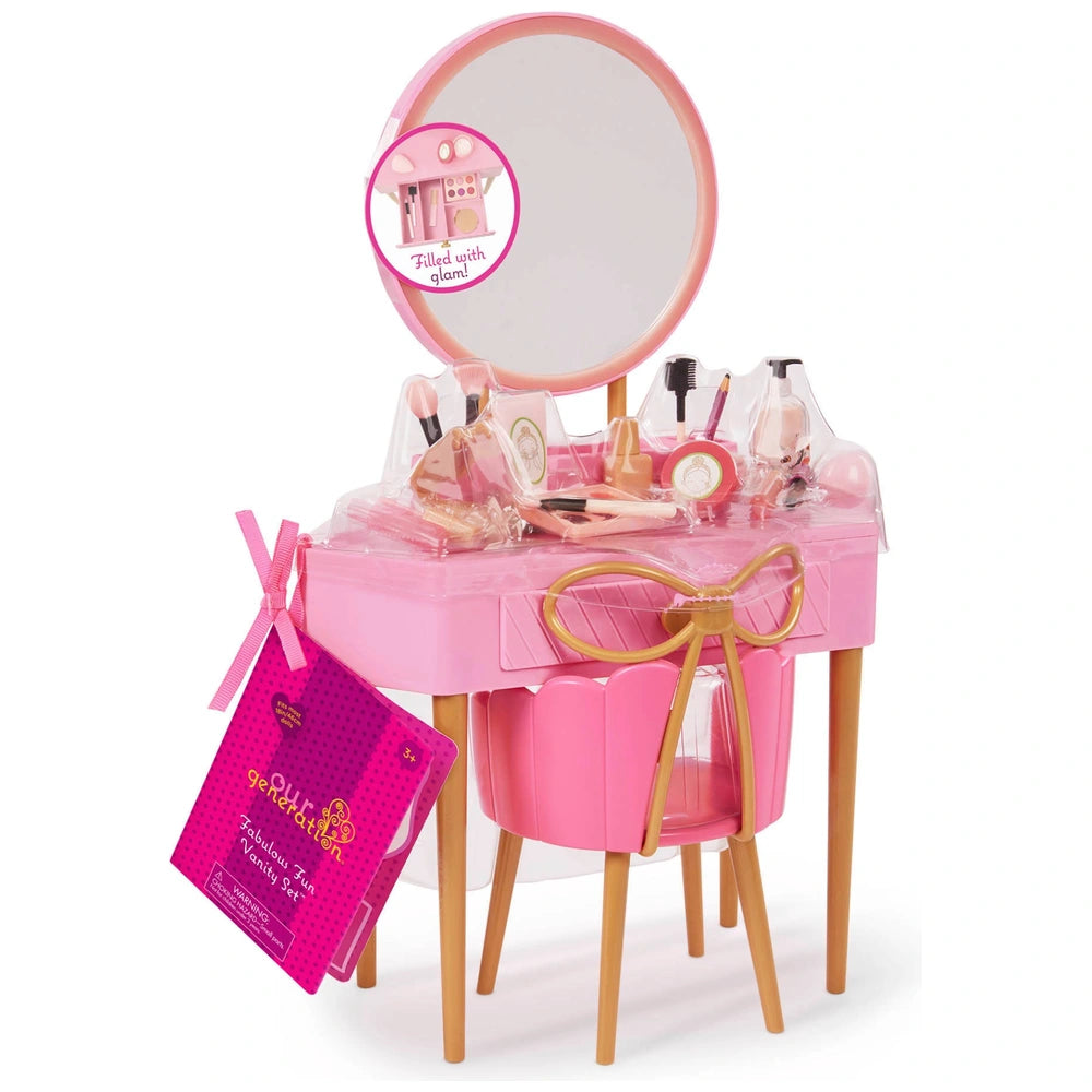 Our Generation Vanity Table And Chair With Accessories Fabulous Fun Playset