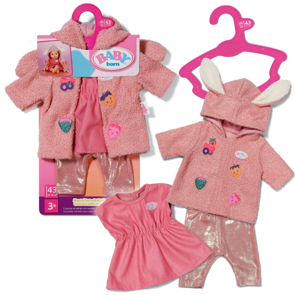 Baby Born Coat Set With Dress 43Cm