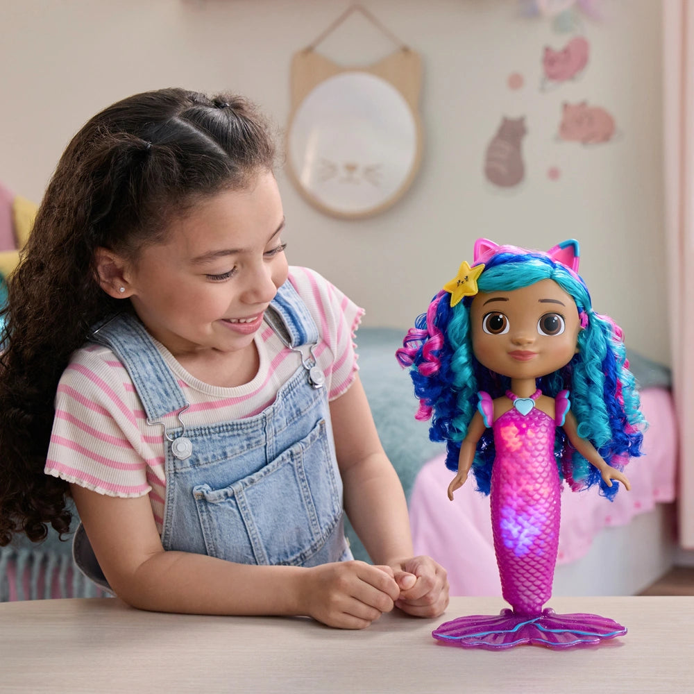 Gabby's Dollhouse: The Movie Sing & Shine Mermaid Gabby Waterproof Mermaid Doll With Lights & Sounds