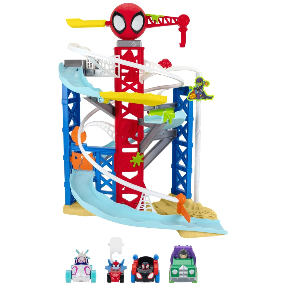 Marvel Spidey And His Amazing Friends Construction Zone Chaos Race Track Set