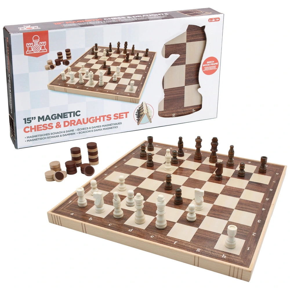 15 Inch Magnetic Chess & Draughts Set
