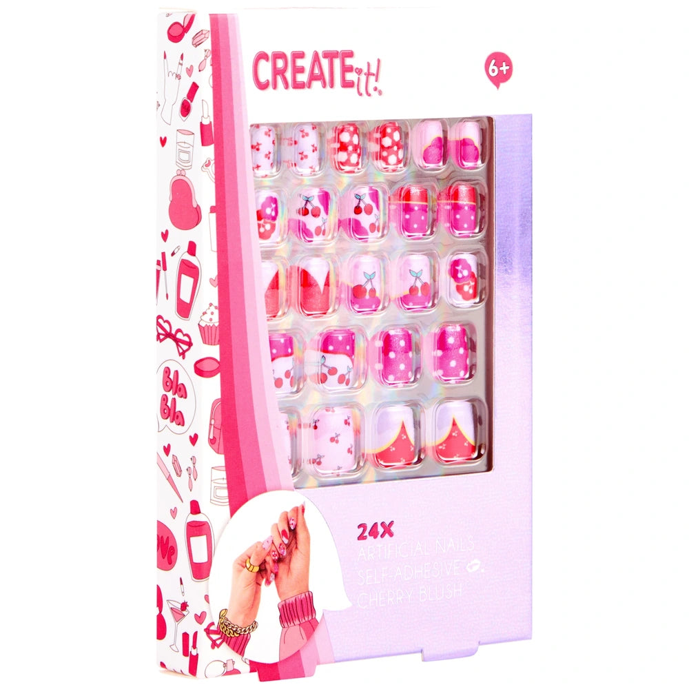 Create It! Cherry Blush Nails Stick-On 24 Pack