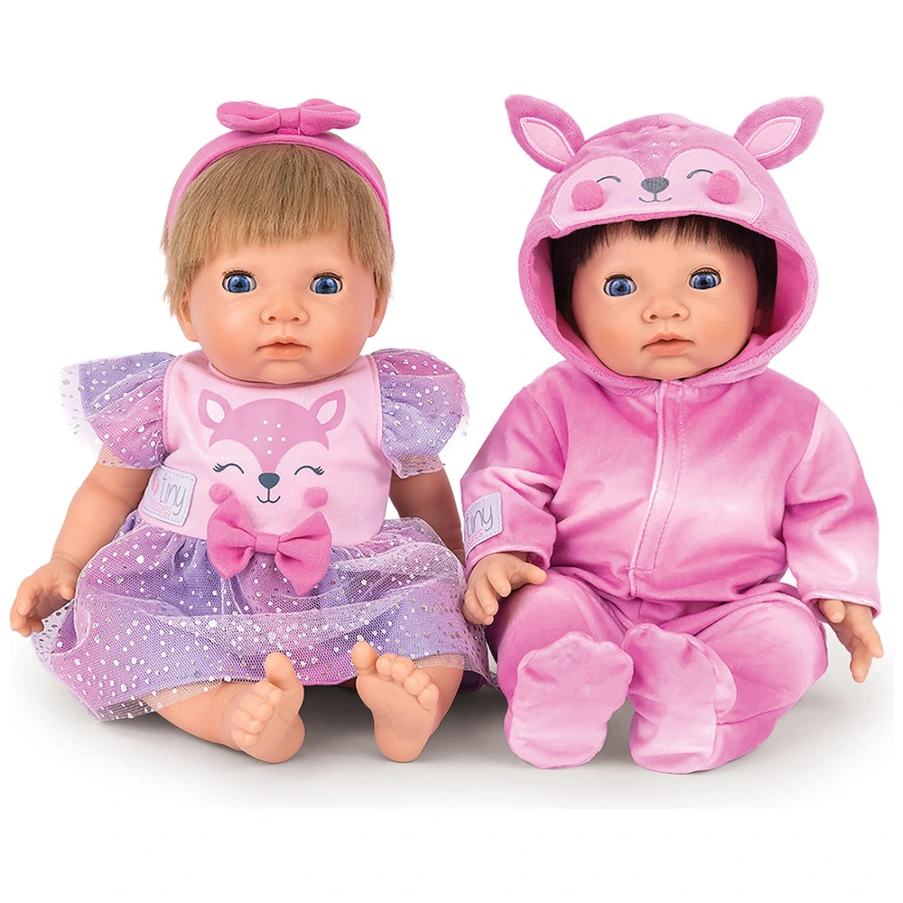 Tiny Treasures Baby Doll Clothes Forest Fawn Outfit Twin Pack