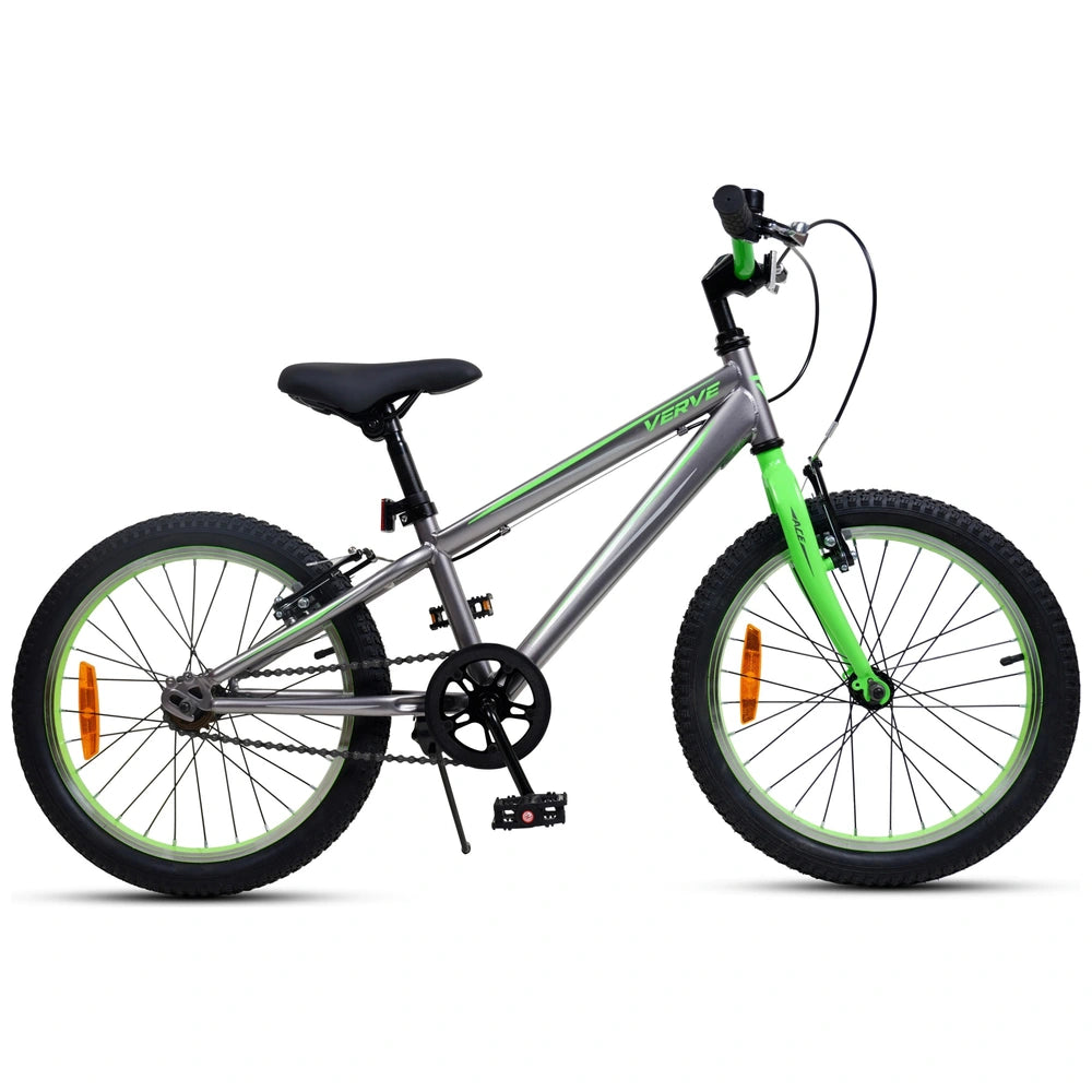 18 Inch Verve Ace Junior Bike Silver & Green