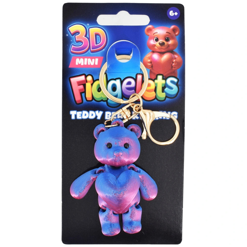 Fidgelets 3D Mini Teddy Keyrings