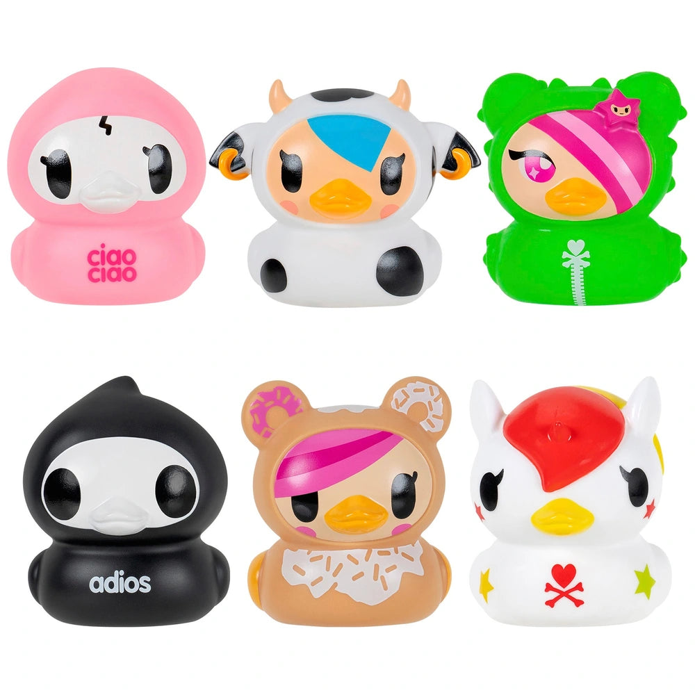 Tokidoki Duckz 3 Pack Assortment - Ciao Ciao, Mozzarella, Sandy, Donutella, Adios, Stellina - Officially Licensed Tokidoki Product From Jazwares