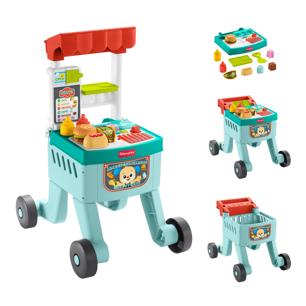 Fisher-Price Laugh & Learn 4-In-1 Snack Cart Walker Set