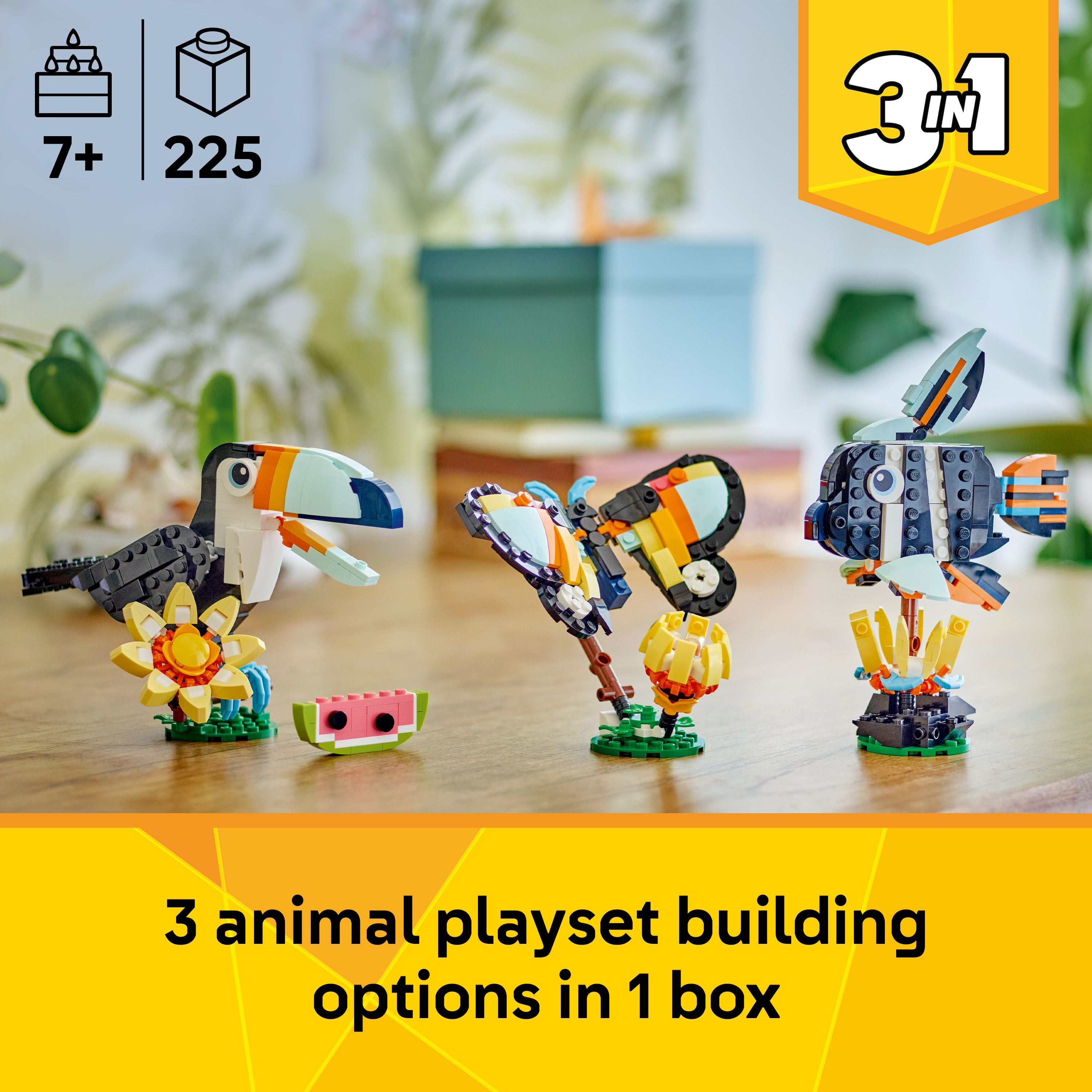 Lego® Creator 3In1 Wild Animals: Tropical Toucan Figure Playset 31173