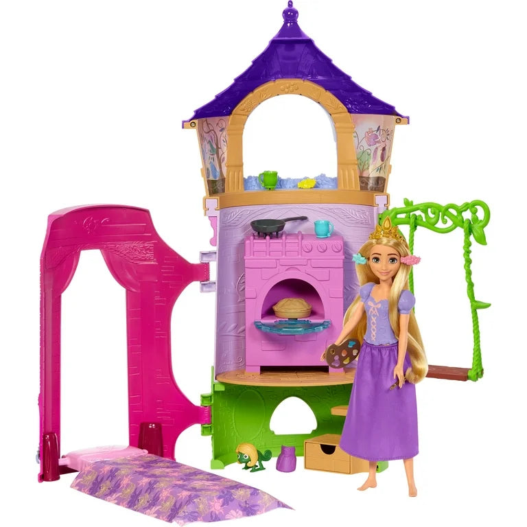 Disney Princess Rapunzel's Tower Playset With Doll, Tower Dollhouse And 15 Accessories