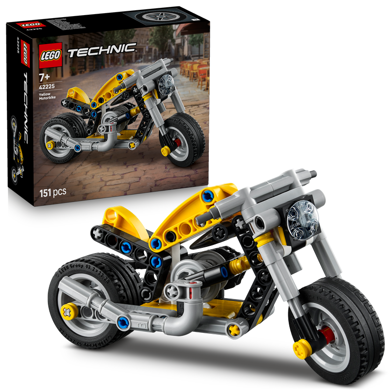 Lego Technic Yellow Motorbike Toy Model Kit 42225