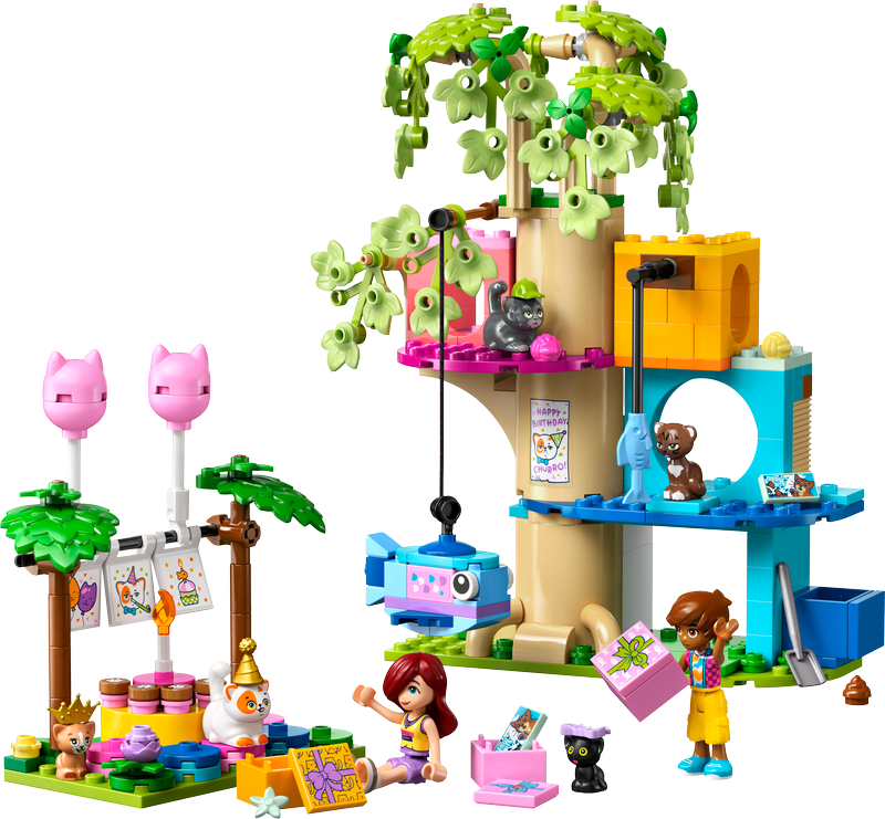 Lego® Friends Cat Birthday Party & Tree House Building Kit Toy 42666