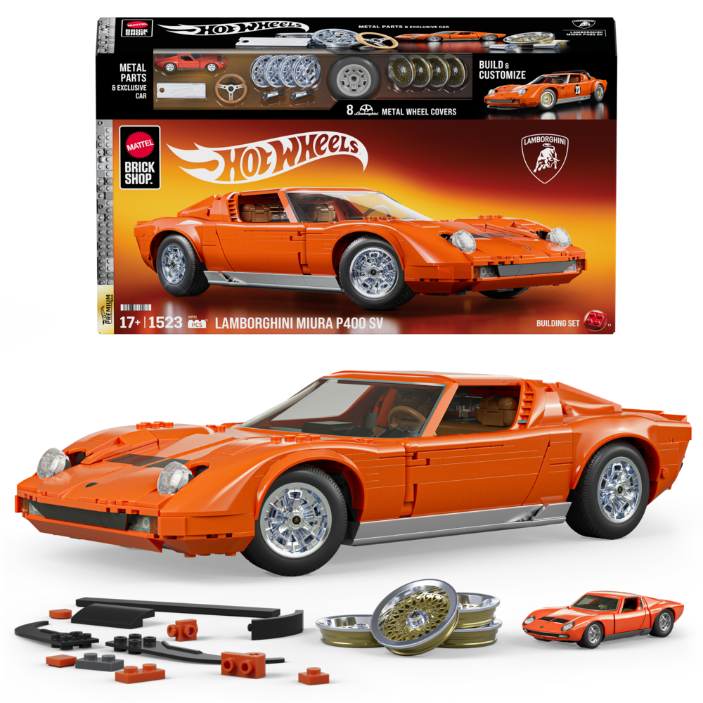Mattel Brick Shop Hot Wheels Premium Series '71 Lamborghini Miura P400