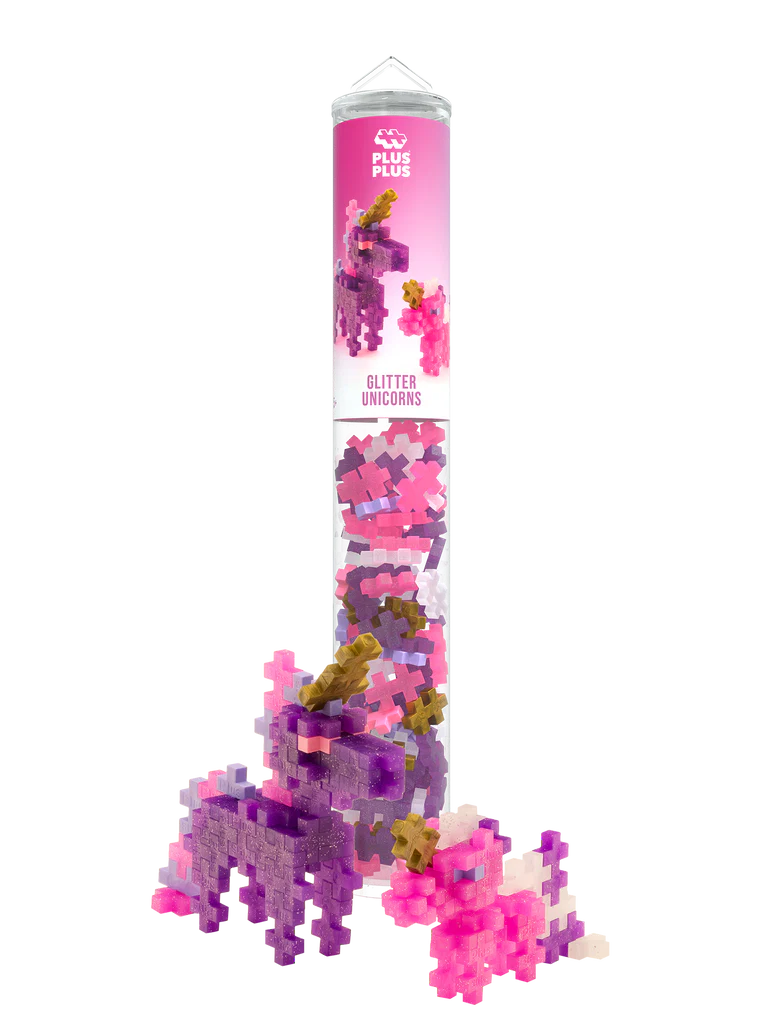 Plus Plus Glitter Unicorns 100Pc Tube