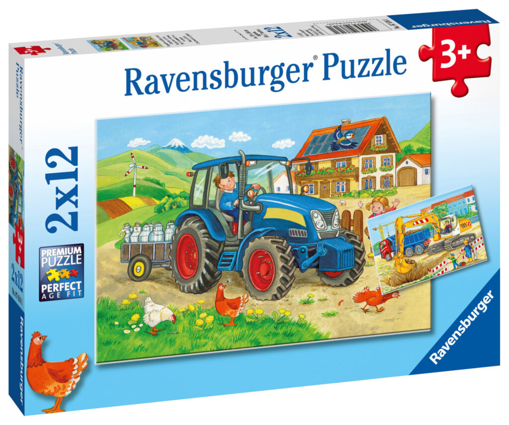 Ravensburger Hard At Work 2X 12 Piece Jigsaw Puzzle Story Game