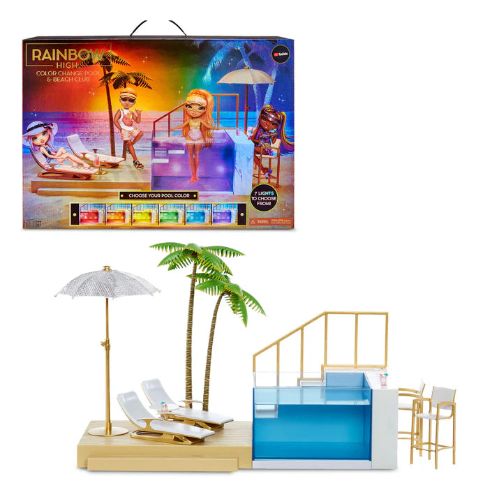 Rainbow High Colour Change Pool And Beach Club Playset