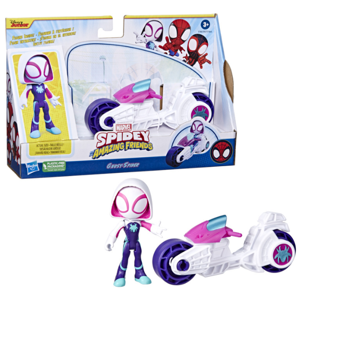 Marvel Spidey And His Amazing Friends Figure With Motorcycle Assortment