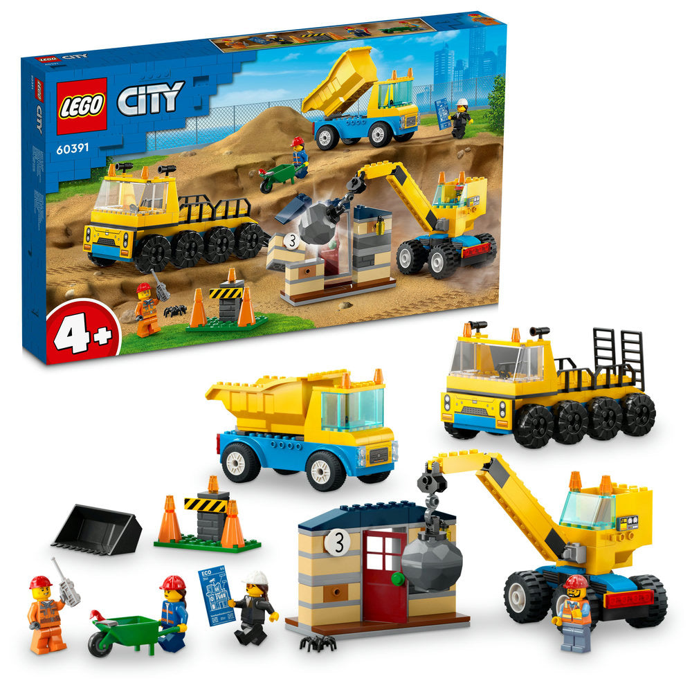 Lego® City Construction Trucks And Wrecking Ball Crane 60391 (235 Pieces)