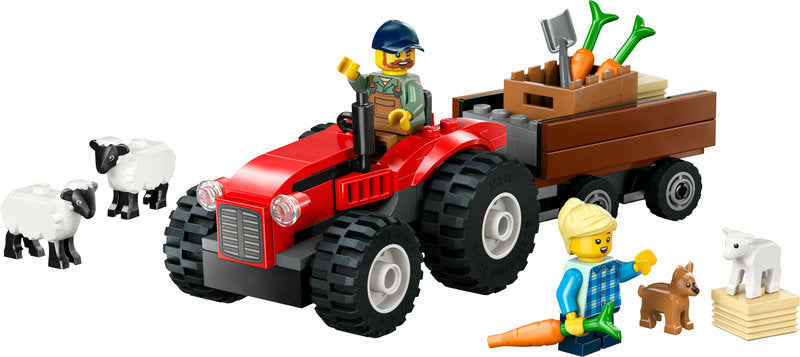 Lego® City Red Farm Tractor With Trailer & Sheep Toy, Playset For Kids 60461