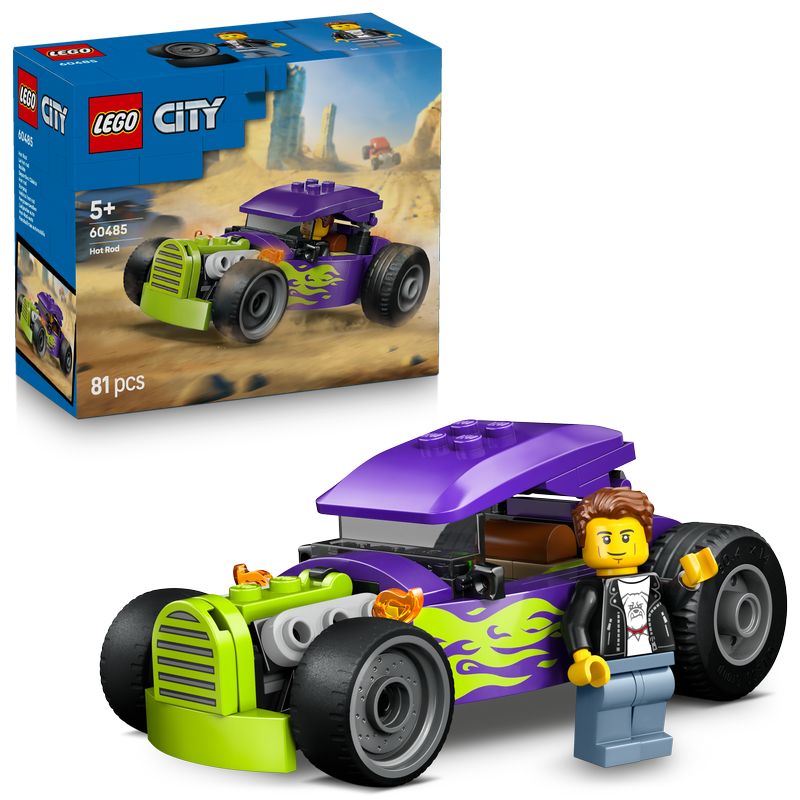 Lego® City Hot Rod Race Car Building Toy And Minifigure 60485