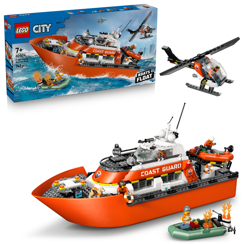 Lego® City Coast Guard Rescue Boat & Helicopter Playset 60504