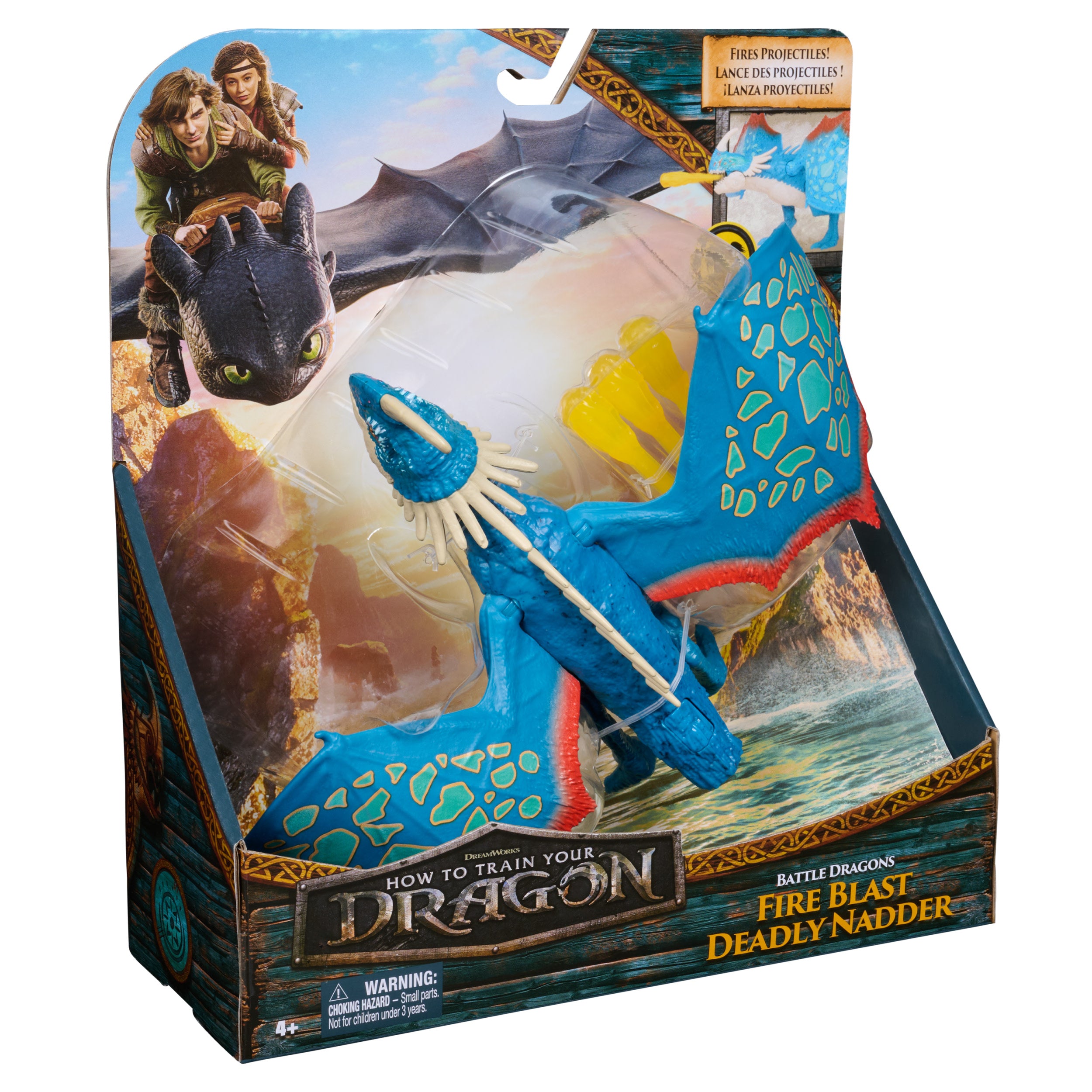 Dreamworks Dragons, How To Train Your Dragon, Battle Dragons Fire Blast Deadly Nadder 10β Action Figure