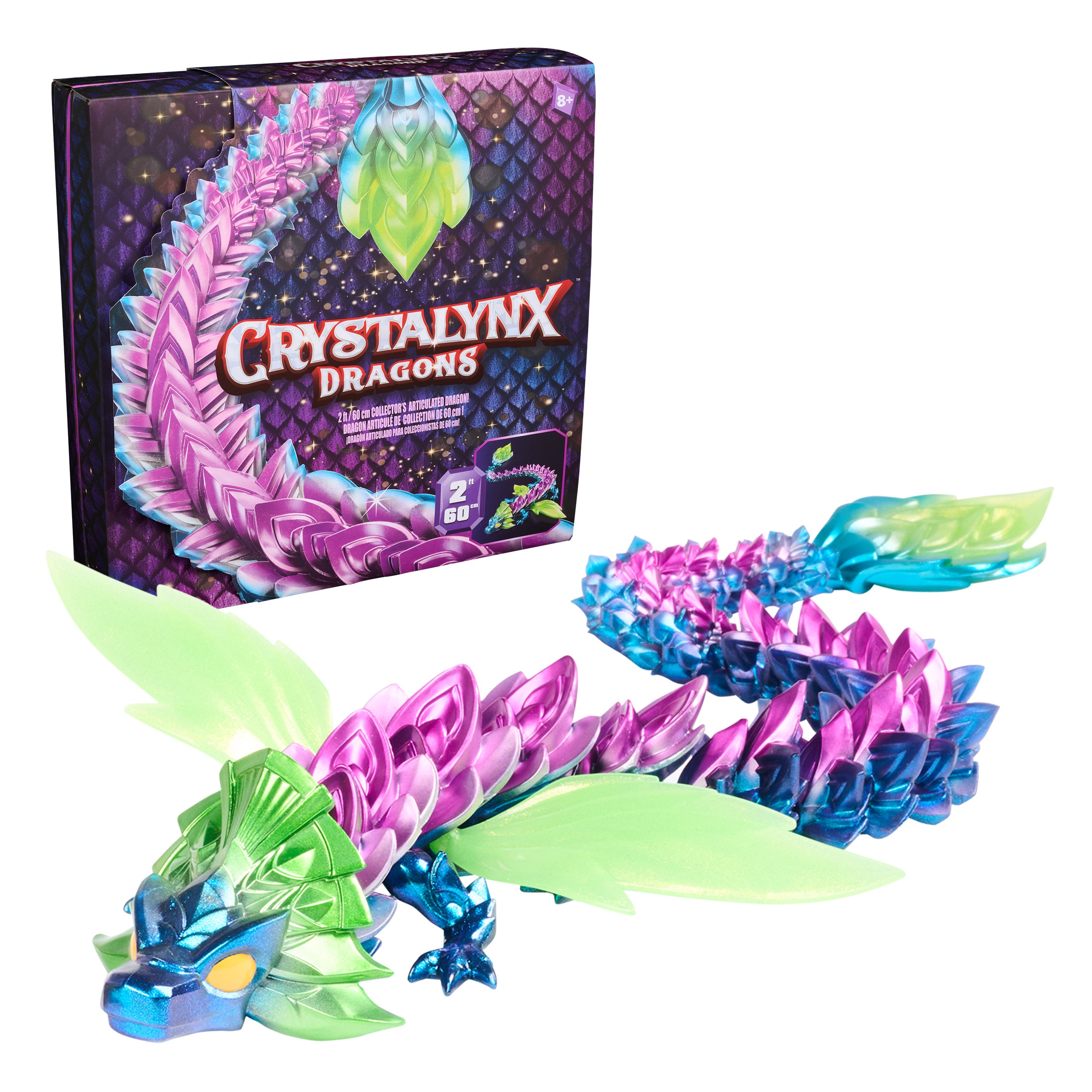 Crystalynx 60 Cm Articulated Dragon Collectible 3D Printed Dragon With Collector’s Box For Kids And Adults (Styles Vary) Fidget Toys For Home Decor Or Desk Accessories