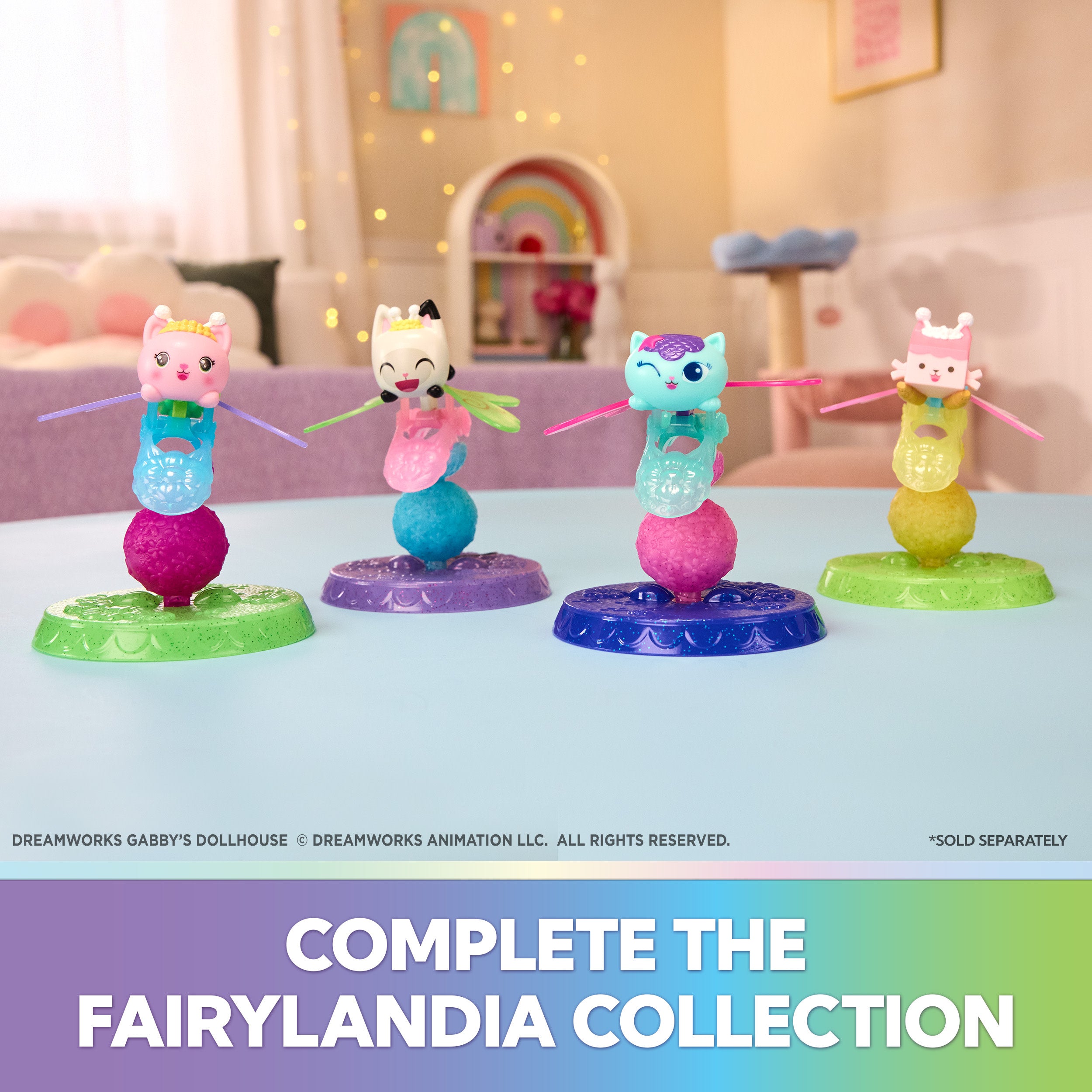 Gabby's Dollhouse Fairylandia, Kitty Fairy Flutter-Riffic Fairy Ring With Display Stand Assortment