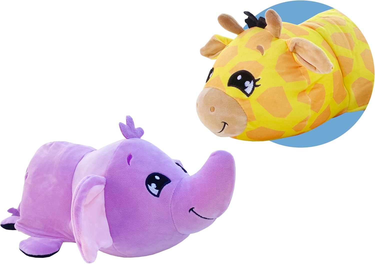 Flip A Zoo Mushmillows 15In - Giraffe To Elephant