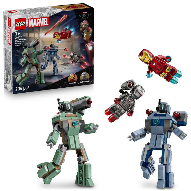 Lego® | Marvel Iron Man & War Machine Vs. Hammer Drones Building Toy 76320