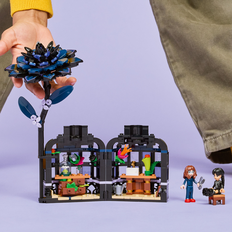 Lego® Wednesday Black Dahlia Flower Halloween Gift, Faux Plant Room Decor 76784