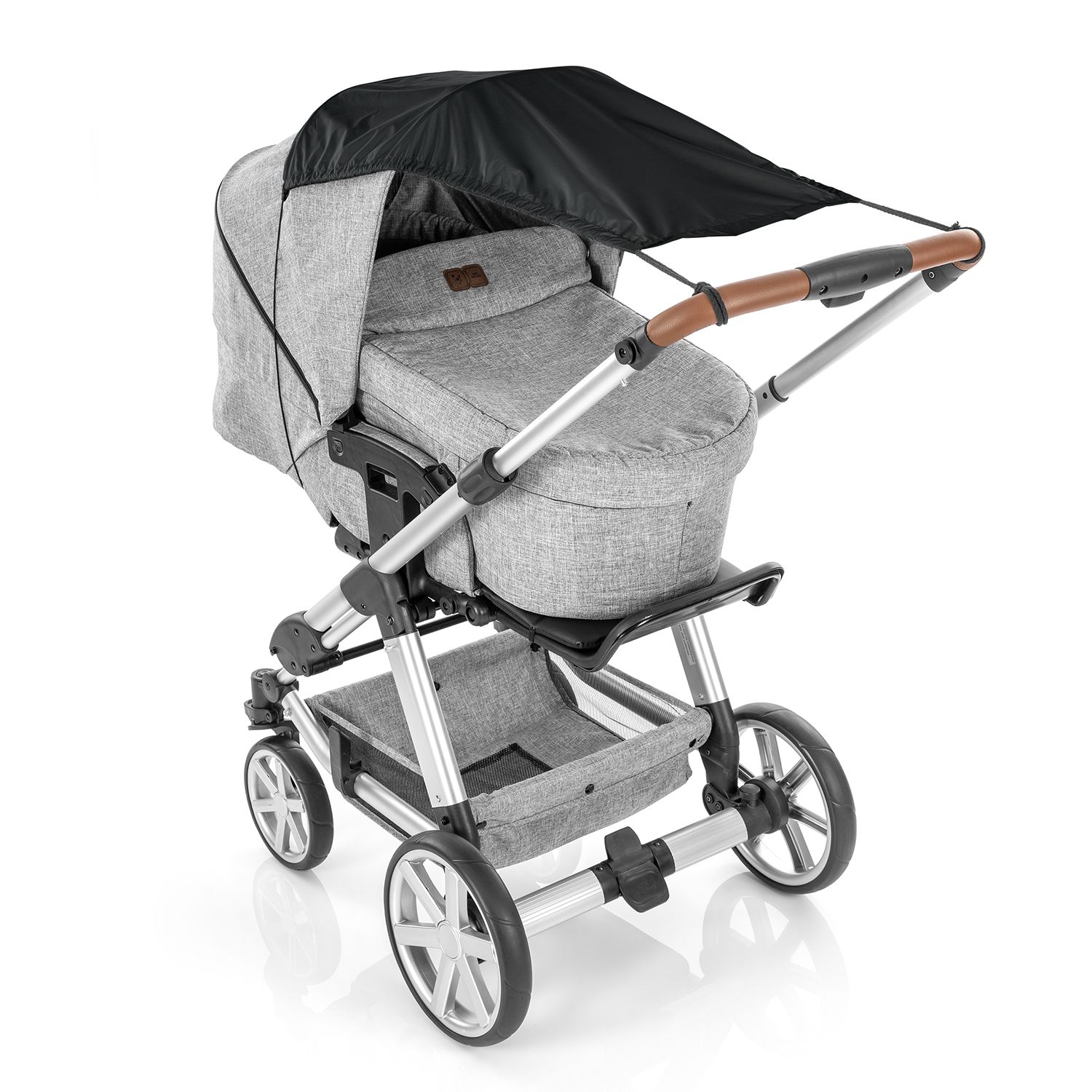 Shine Safe Universal Uvf50 Protection Pram Sunshade Awning - Black