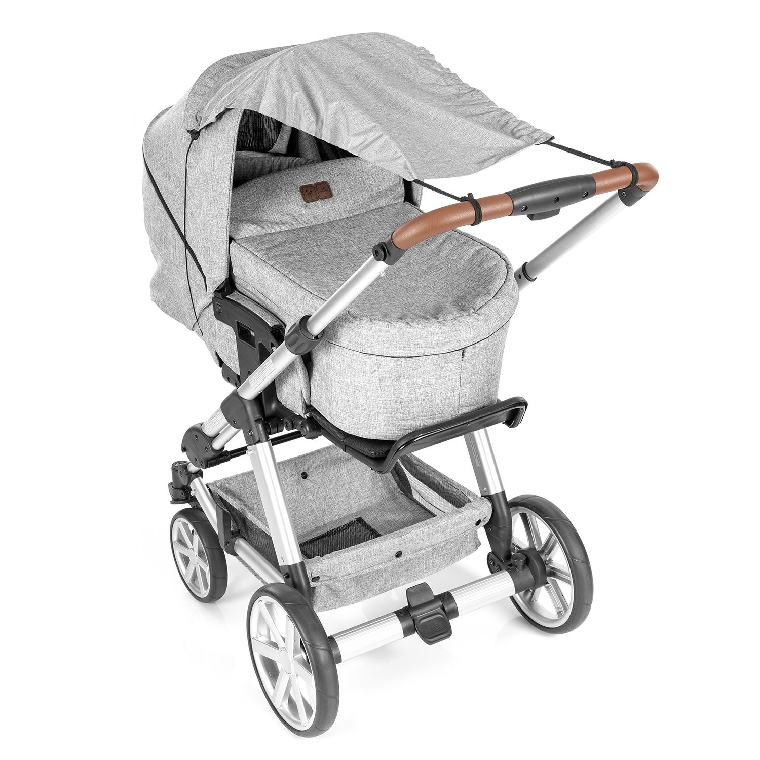 Shine Safe Universal Uvf50 Protection Pram Sunshade Awning - Grey