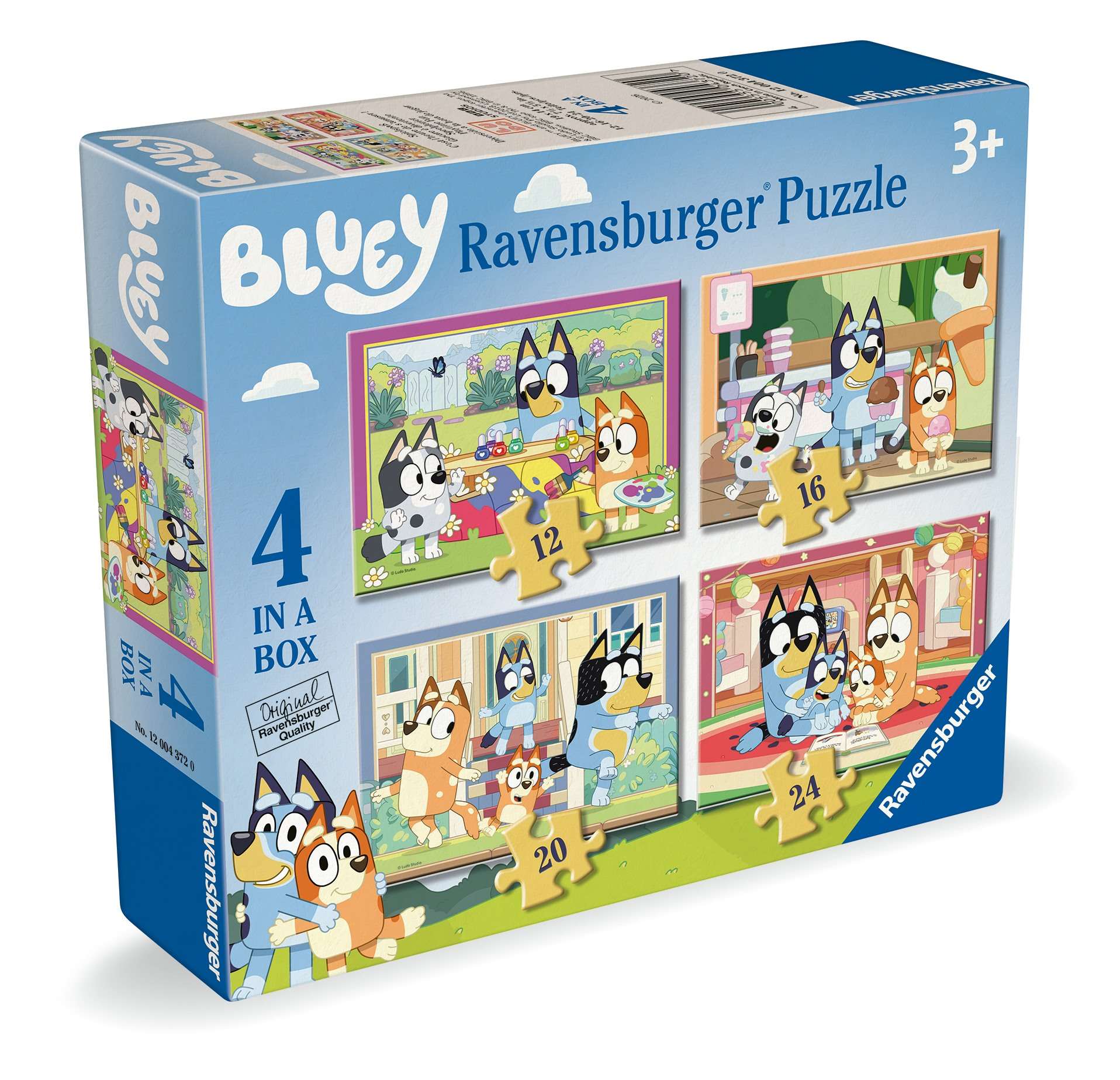 Ravensburger Bluey, 4 In A Box (12, 16, 20, 24 Piece) Jigsaw Puzzles