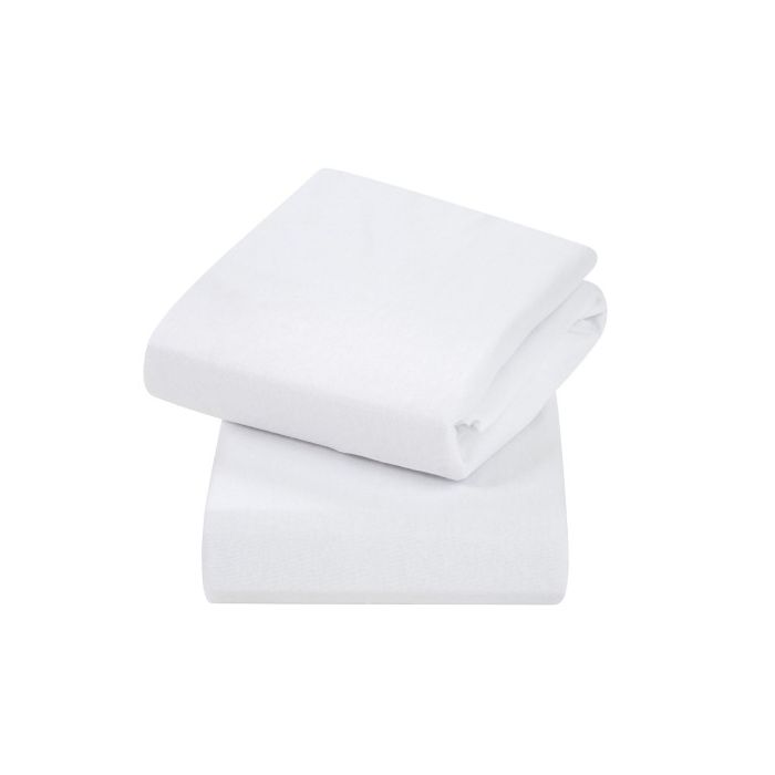 Clevamama Jersey Cotton Fitted Sheets For Cot And Cot Bed 72X140X17Cm - White