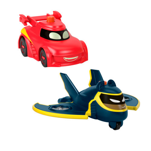 Fisher-Price Dc Batwheels Light-Up 1:55 Scale Toy Cars, Redbird And Batwing