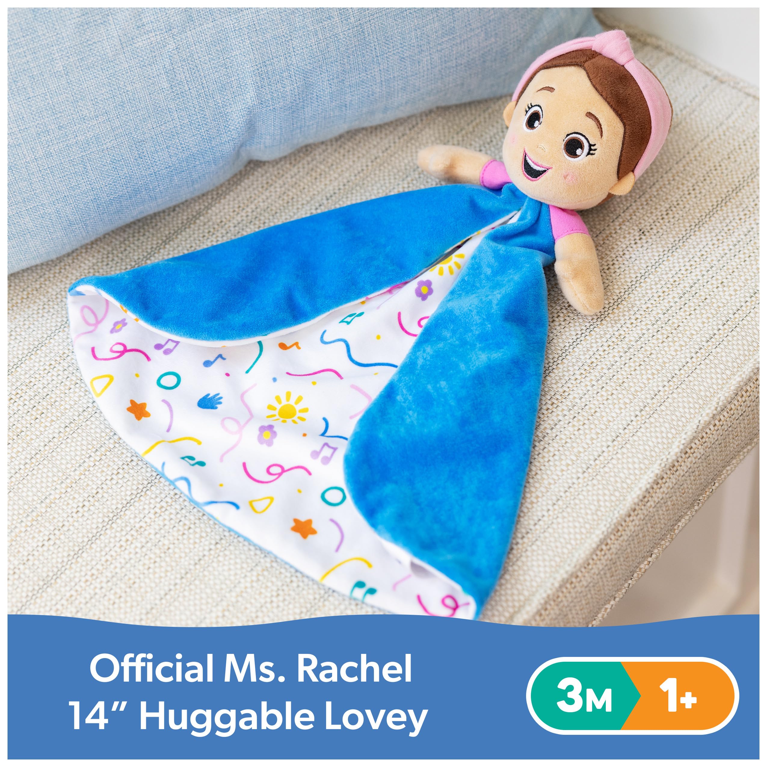 Ms. Rachel Huggable Lovey, Double Sided, Machine Washable Security Blanket